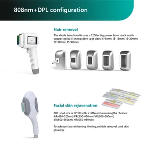 Newest 1 Device With 2 DPL Diode Laser Hair Removal Handles