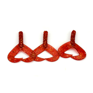 Vente en gros de leurres souples de pêche, type Grub à double queue, 6 cm, appât artificiel en plastique et silicone nageur pour la pêche au bar et au brochet - Product Image 5