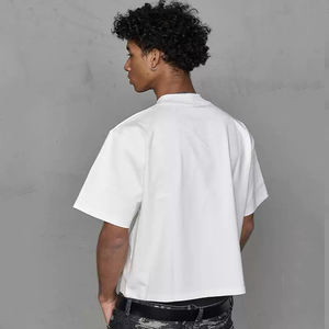 เสื้อยืดทรงบ็อกซี่โอเวอร์ไซส์ ผ้าคอตตอน 100% น้ำหนัก 250 กรัม แบบถัก คอโอ ไม่มีลาย ผลิตตามสั่ง - Product Image 4