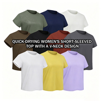 T-shirt Femme Coupe Slim Rafraîchissante 210 g/m² à Faible MOQ, Style Streetwear Court, Coton Lourd Respirant pour l'Été, Vente Directe Usine
