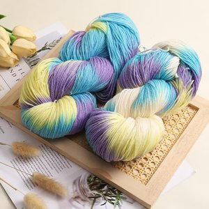 Sỉ 200g nguyên liệu thủ công bán chạy nhất, len dệt kim Trung Quốc, họa tiết nhuộm màu để dệt khăn - Product Image 2