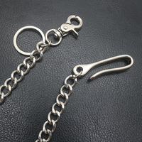 Porte-clés en jean rétro punk tendance en alliage de zinc avec mousqueton et chaîne de portefeuille pour femme, léger, vente en gros