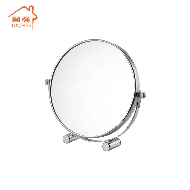 Travel Makeup Mirror Metal Table Mirror With Sand Customized 2X 3X 5X Magnification Round Mirror