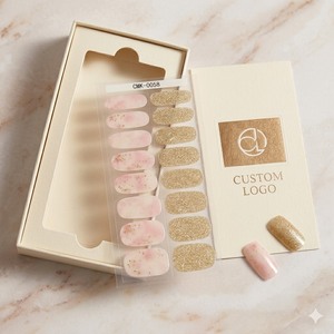 Bandes de gel pour ongles vegan avec logo personnalisé, de qualité supérieure, durables, écologiques, sans UV, en gros pour les salons de manucure professionnels - Product Image 2