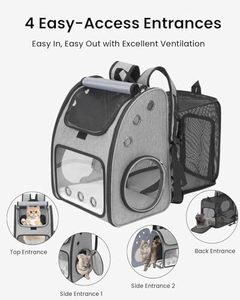Bolsa de Viaje Expandible para Mascotas de hasta 18 Libras, Mochila para Perros y Gatos, para Animales Pequeños - Product Image 2