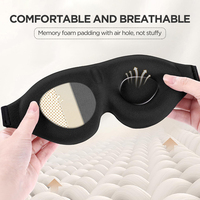 Masque de sommeil 3D personnalisé avec logo, ajustable, profilé, bloquant la lumière, pour les voyages et les siestes