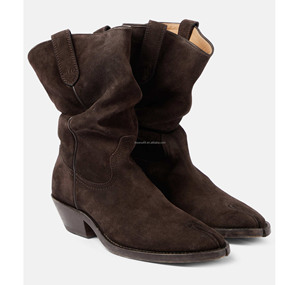 <span class=keywords><strong>Stivali</strong></span> da Cowboy Tabi da Uomo <span class=keywords><strong>in</strong></span> Vera Pelle Nera con Punta Divisa, Tacco Basso a Blocco Impilato da 55mm, Stile Slouchy e Arricciato - Product Image 6