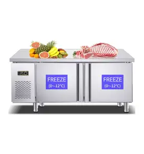 カウンターチラー冷蔵庫キッチンワークテーブルの下のOEM鋼ステンレス冷却2ドア冷蔵庫