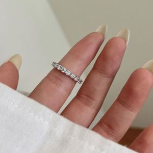 Dylam Charm High <b>Top</b> Jewelry S925 <b>Silver</b> Eternity Band D VVS1 Moissanite Stones Women Lady Bridal Promise Engagement Ring Rings - Product Image 2