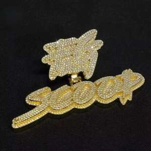 Colgante de moissanita personalizado estilo hip hop para hombre, diseño con letra y nombre personalizados, plata de ley 925 chapada en oro, joyería de lujo. - Product Image 2