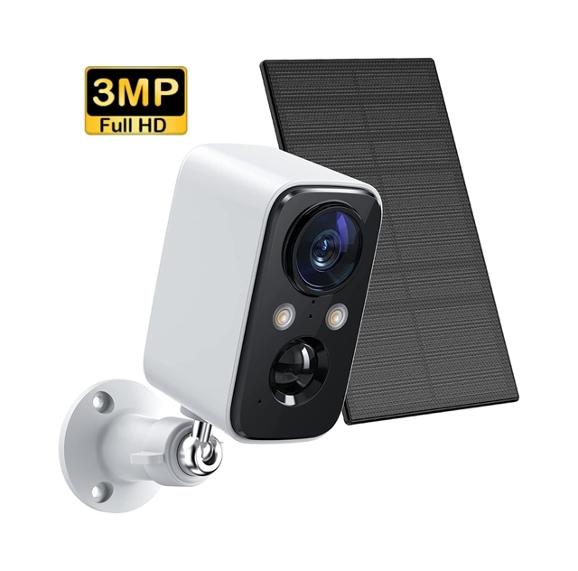 DF320 Security Cameras Wireless Outdoor 3MP Color Night Vision with Solar Panel Spotlight/Alarm AI Detection 2-Way Talk Camera