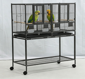 Cage d'élevage multi-niveaux grande capacité pour pigeons, perroquets et oiseaux – Cage à oiseaux empilable pour canaris, modulable et mobile - Product Image 1
