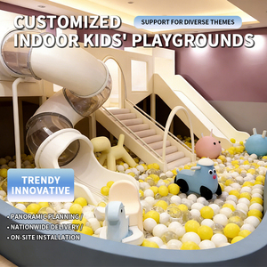 Equipo de Juegos Interior para Niños de Estilo Minimalista con Piscina de Pelotas, Tobogán y Túnel para Centro de Juegos Infantil - Product Image 4