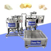 Ligne de production automatique de fromage pour la transformation laitière, avec presse, machine à étirer la mozzarella, moule et cuve à fromage, capacités 200l, 300l, 500l, 1000l