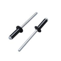 Rivets à tête dôme ouverte en aluminium peint noir avec mandrin en acier 4,0 mm 4,8 mm pour l'assemblage automobile et de meubles