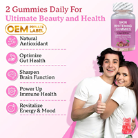 Herborigen OEM Lutathione Gummies, gommes blanchissantes pour le corps et le visage, collagène éclatant, antioxydant, complément blanchissant pour la peau, détoxifiant