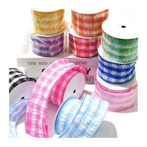 Pita Natal Berkabel Merek CSFY 63mm Lebar 2-1/2 inci <span class=keywords><strong>10</strong></span> Yard 100% Poliester Taffeta Satu Sisi Kekuatan Tinggi untuk Pembungkus Kado - Product Image 6