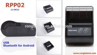 Printer Bluetooth Portabel 2 inci, Printer Mini Isi Ulang dengan Resolusi 203dpi, Printer Pos Genggam