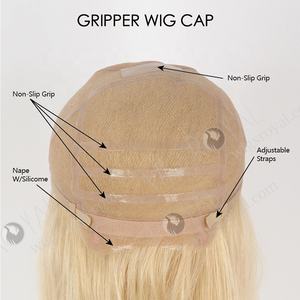 कैंसर कीमो रोगियों के लिए सर्वश्रेष्ठ आरामदायक सुनहरे बालों वाली विग 16 इंच असली वर्जिन बाल छोटी टोपी 21.5 एलोपेसिया के लिए प्राकृतिक दिखने वाली विग - Product Image 6