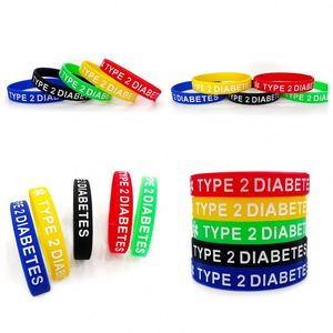 Pulsera Deportiva de Silicona para Diabetes Tipo 2, Brazalete de Alerta Médica, Pulseras Personalizadas de Silicona - Product Image 2