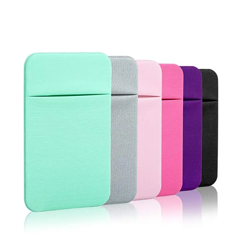 Hot selling Lycra Ultra-Slim MM Self Adhesive Blocking Card Holder Stick on Phone Sleeves with Pocket