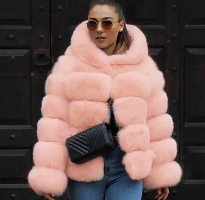 winter plus size women faux fur fox coat jacket faux fur coat