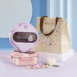 Fabrika doğrudan 1000ml paslanmaz çelik 304 yemek kabı mühürlü sızdırmaz yemek kutusu gıda sınıfı PP plastik Bento kutusu çocuklar için - Product Image 5