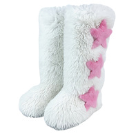 Nouvelles Bottes Longues à Fourrure pour Femme 2026, Bottes de Neige Montantes Hiver, Faciles à Enfiler, Talon Plat, Doublure Peluche Tendance, Semelle Intérieure EVA