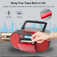 Boombox multifonction personnalisé, lecteur de cassettes CD, enregistreur, radio FM, enregistrement USB, double haut-parleurs, télécommande, portable, pour la maison