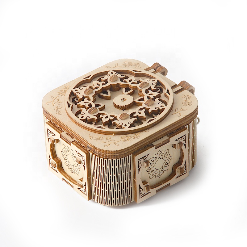 Мини Музыкальные шкатулки для ювелирных изделий 3D деревянная сборка головоломка модель