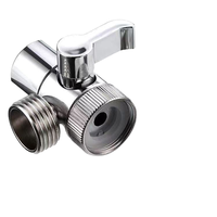 NZMAN Vanne de dérivation de robinet en laiton chromé poli Adaptateur de lavabo de salle de bain en laiton massif chaud/froid NB302 pour kits de douche d'appartement