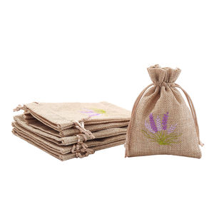 Vente en gros de sacs vides à cordon <span class=keywords><strong>Sachet</strong></span> vides à base de plantes graines de lin <span class=keywords><strong>lavande</strong></span> blé lin sac en toile de jute motif <span class=keywords><strong>lavande</strong></span> sac cadeau en toile de jute - Product Image 1