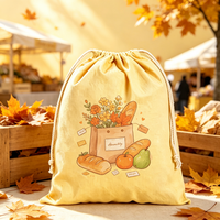 Sac à cordon en toile écologique personnalisé avec imprimé dessin animé, pochette de rangement portable pour cadeaux de salon professionnel et activités de plein air