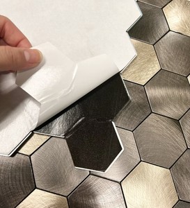 Peel and <strong>Stick</strong> Backsplash Random Wall <strong>Tile</strong> Aluminum Self-adhesive Metal <strong>Tile</strong> <strong>Stick</strong> on <strong>Kitchen</strong> Bathroom - Product Image 2