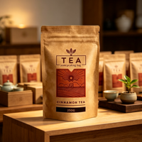 Sachets de thé en kraft personnalisés en usine, de qualité alimentaire, avec fermeture éclair refermable