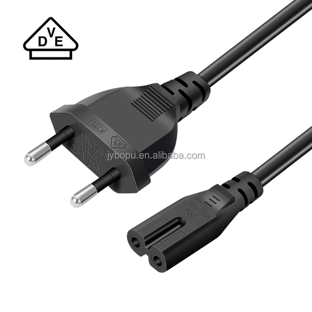 VDE Approval 5FT EU Plug 2 Pin to IEC C7 Electric Supplies Power Cords & Extension Cords AC Power Cable