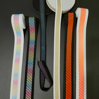 Fluo Néon Orange UV Noir Lumière Haute Visible Lumineux Lueur dans le Sombre Motif Segmenté Conception Élastique Sangle Bandes Bande Bande