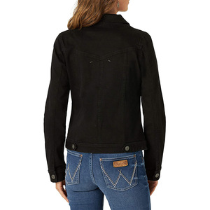Vestes en jean slim Offre Spéciale personnalisé pour femmes en denim uni délavé de haute qualité - Product Image 5