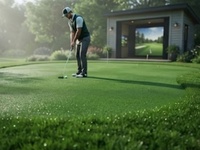 Gazon artificiel de golf de qualité supérieure, tapis synthétique pour putting green, pour terrains de golf extérieurs et intérieurs, mini-golf et terrains d'entraînement.