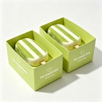 Boîte d'emballage écologique en carton blanc pour bâtonnets de crème glacée avec fenêtre transparente en PET pour les glaces et desserts, idéale pour les magasins et les plateaux alimentaires