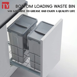 Modern Pull Out Double Bin Eco-Friendly Multi-Function Steel+ABS Trash Can 3-Year Warranty Bottom Mount Waste Sorting System - Product Image 1