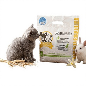Litière pour chat en granulés de blé comestibles de qualité supérieure – Granulés de blé dur naturels, sans danger pour les chats et les petits animaux, vente en gros, 5L - Product Image 1