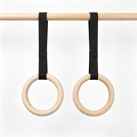 Anneaux de gymnastique en bois à sangle réglable, logo personnalisé, 28mm 32mm, marque CZFIT, modèle H-042, équipement de gymnastique pour exercices de renforcement du tronc