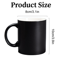 Tasses à changement de couleur avec logo personnalisé, 12 pièces, 11 oz, noir, sublimation vierge, tasse magique à changement de couleur, mug à café en céramique