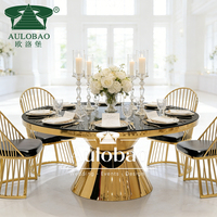 Table de banquet en verre dorée moderne pour mariage, pour la maison et l'hôtellerie