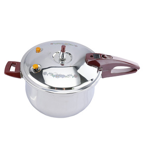 Autocuiseur élégant en acier inoxydable 304 écologique avec impression de fleurs et bouton poussoir sûr et facile à utiliser