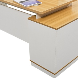 Panel Wood Style L-Shape Modern Executive <b>Desk</b> Office <b>Table</b> - Product Image 3