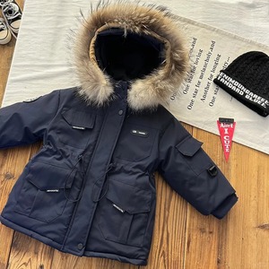 Manteau d'hiver personnalisé pour enfants, veste matelassée pour garçon et fille avec col en <span class=keywords><strong>fourrure</strong></span> à <span class=keywords><strong>capuche</strong></span> et fermeture éclair, vêtements rembourrés pour enfants - Product Image 6