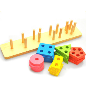 Montessori Kids Wooden <strong>Colour</strong> Shape <strong>Sorting</strong> Puzzle <strong>Toy</strong> Expanded Thinking Column Educational <strong>Toy</strong> - Product Image 4