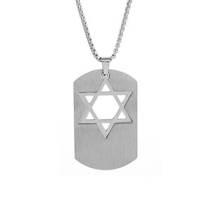 Etichette esagonali geometriche per cani con logo in acciaio inossidabile stella <span class=keywords><strong>di</strong></span> David ciondoli con logo ciondoli <span class=keywords><strong>di</strong></span> gioielli <span class=keywords><strong>di</strong></span> moda personalizzati per collana - Product Image 2